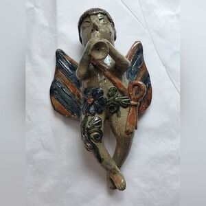 Vtg Mexican Folk Art Artisan Hanging Pottery Angel Sculpture